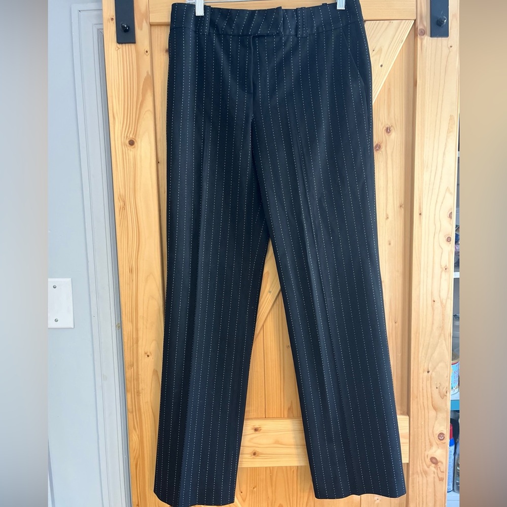 St John navy pinstripe slacks